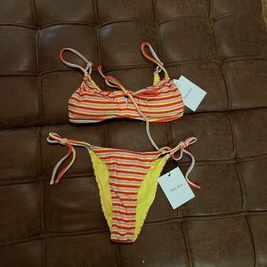 NWT Striped With Jéan String Bikini